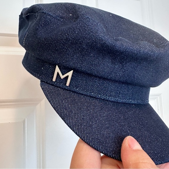 NWOT Marella by Max Mara Beret of Denim Cotton with Visor Lined. Sz:OS Spring - Picture 12 of 16